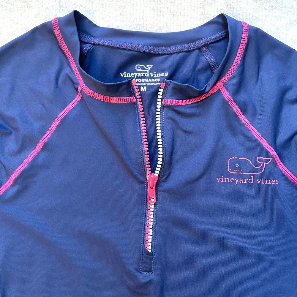 Vineyard vines long sleeve performance half zip top/pullover - Picture 2 of 8